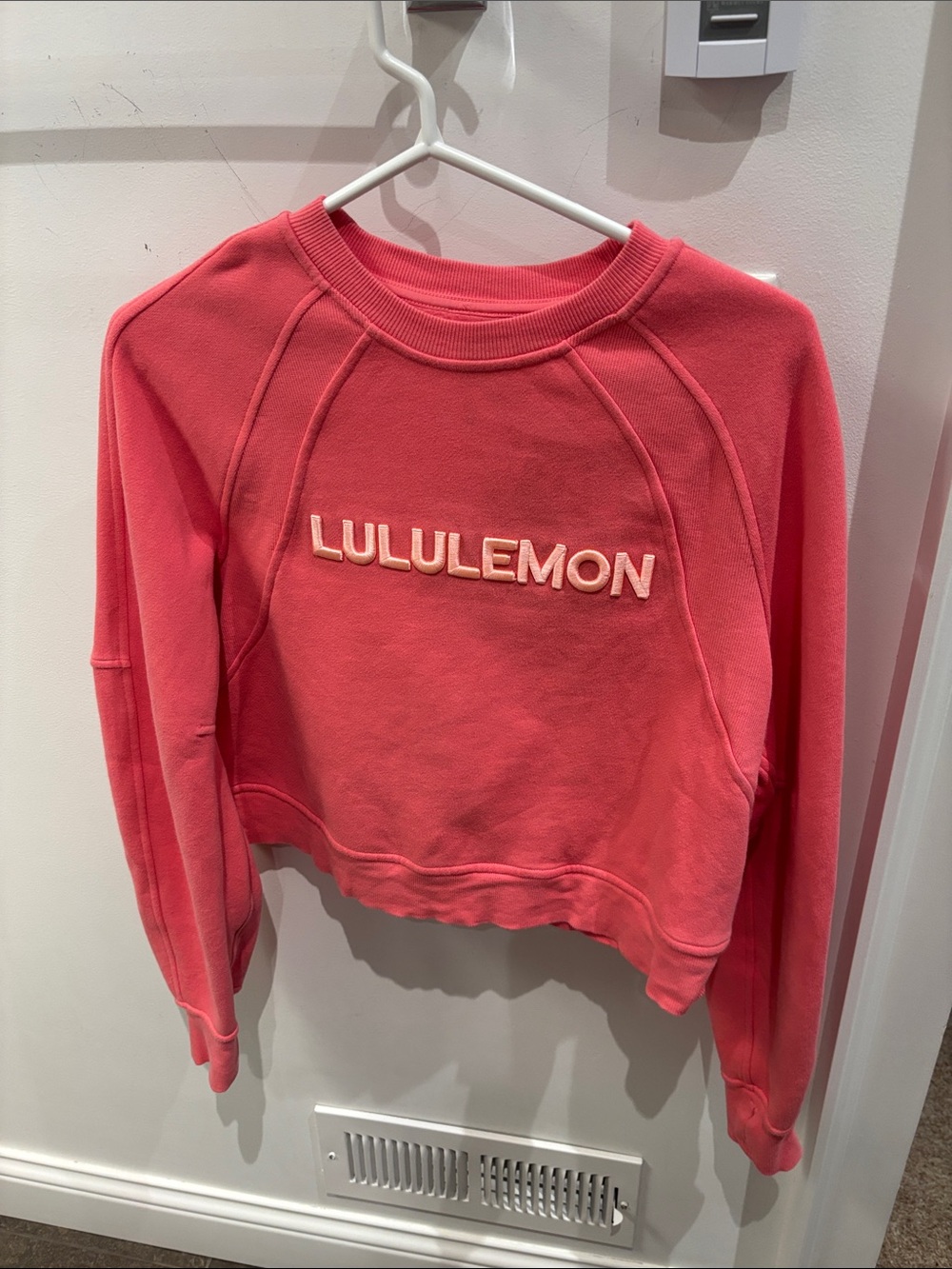 lululemon athletica Coral Pink Logo Crewneck Sweatshirt